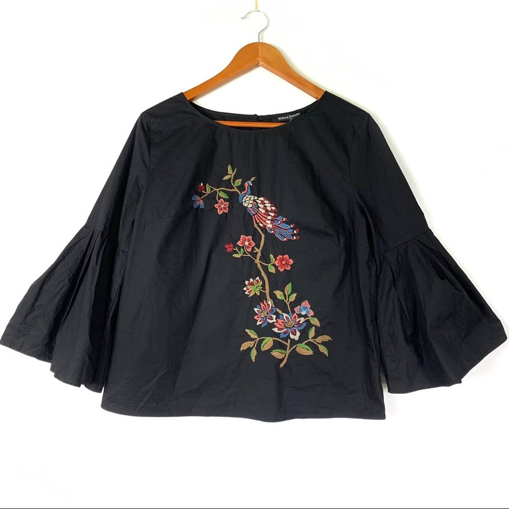Jealous Tomato embroidered peacock blouse